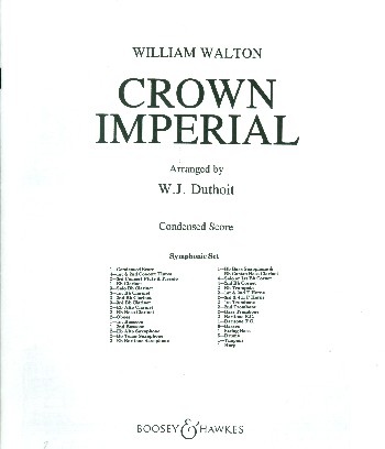 Crown imperial  für Blasorchester  Klavierdirektion