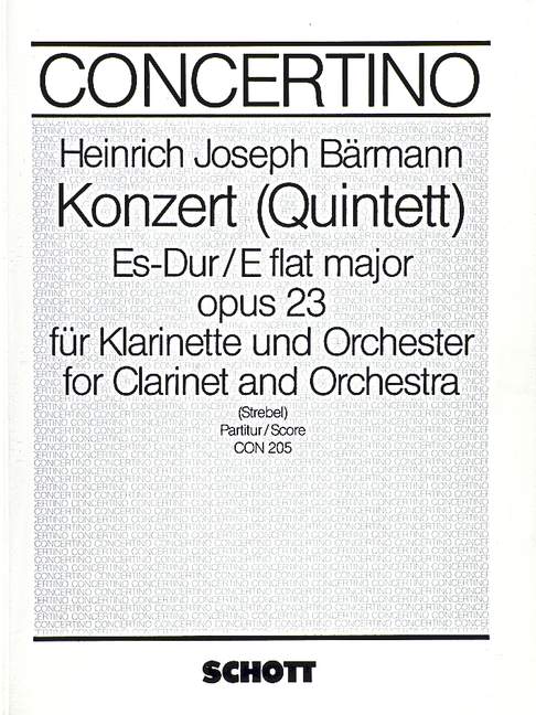 Konzert Es-Dur op.23&nbsp;&nbsp;für Klarinette und Orchester&nbsp;&nbsp;Partitur