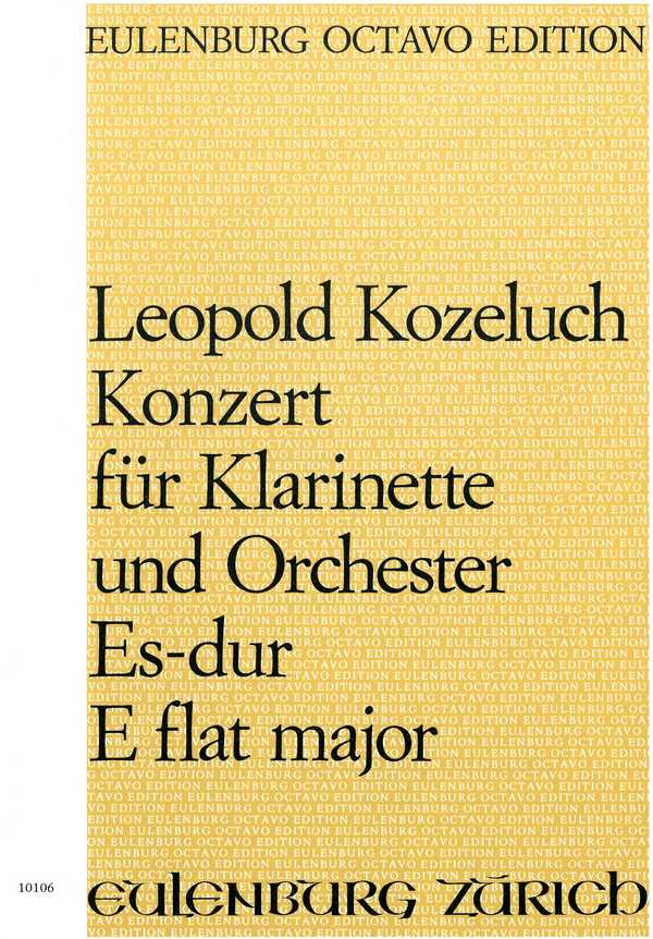 Konzert Es-Dur Nr.1  für Klarinette und Orchester  Partitur