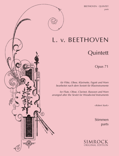 Quintett op.71&nbsp;&nbsp;für Flöte, Oboe, Klarinette, Horn und Fagott&nbsp;&nbsp;Stimmen