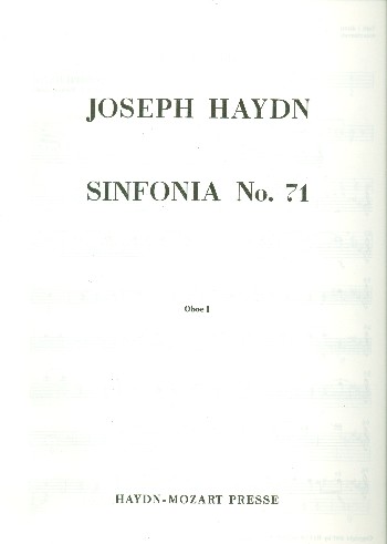 Sinfonie Nr.71 für Orchester&nbsp;&nbsp;Harmoniestimmen&nbsp;&nbsp;