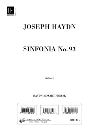 SINFONIE D-DUR NR.93 HOB.I:93 FUER&nbsp;&nbsp;ORCHESTER,  VIOLINE 2&nbsp;&nbsp;