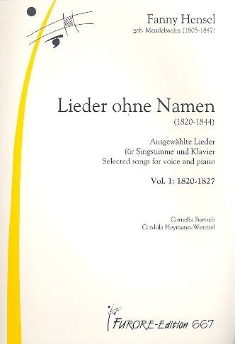 Lieder ohne Namen Band 1 (1820-1827) Ausgewählte Lieder  für Singstimme und Klavier  