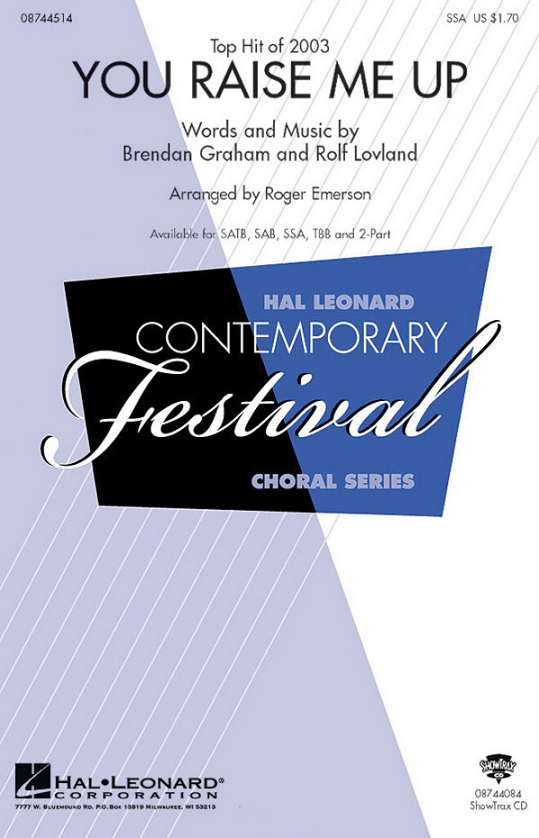 You raise me up for female chorus (SSA)  and piano  score