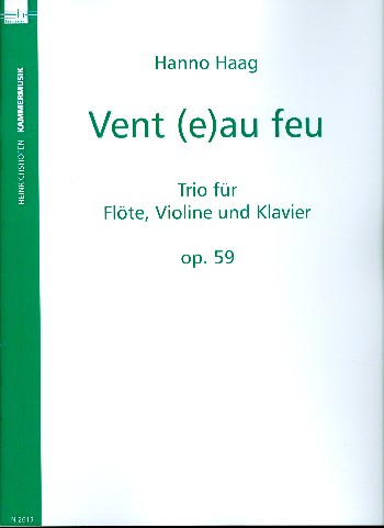 Vent au feu op.59 trio für Flöte, Violine und  Klavier,  Partitur und Stimmen  