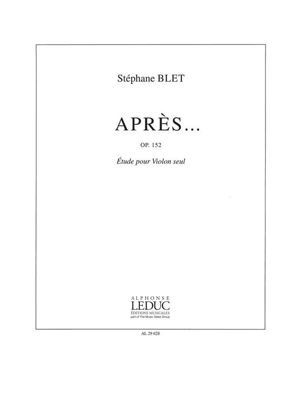 Apres op.152 etude  pour violon seul  