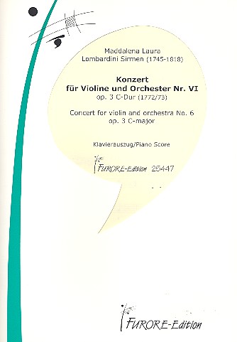 Konzert C-Dur op.3,6 für Violine und Orchester  für Violine und Klavier  