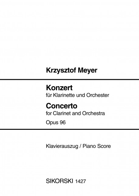 Konzert op.96 für Klarinette  und Orchester für  Klarinette und Klavier