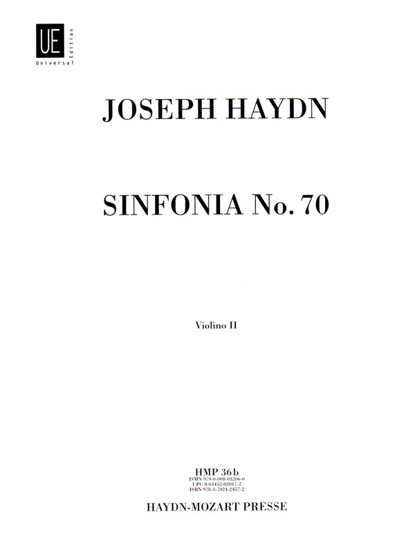 Sinfonie D-Dur Nr.70 für Orchester&nbsp;&nbsp;Violine2&nbsp;&nbsp;Robbins Landon, H.C., ed