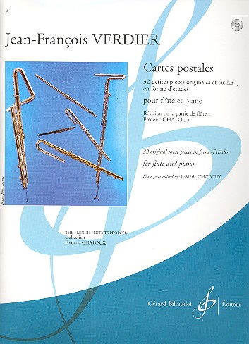 Cartes postales (+CD)&nbsp;&nbsp;32 petites pieces originales et&nbsp;&nbsp;faciles en forme d'etudes pour flute et piano