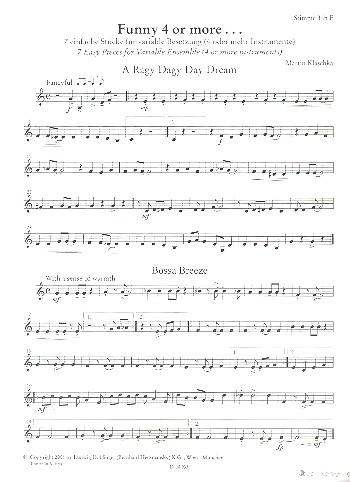 Funny 4 or more 7 einfache Stücke  für variable Besetzung (4 oder mehr Instrumente)  Stimme 3 in F