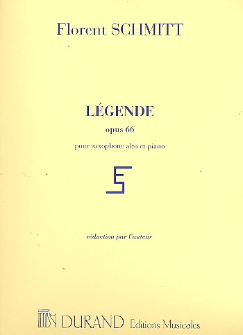 Legende op.66  pour Violon ou Alto ou Saxophone et Orchestre  réduction pour Saxophone alto et Piano par l'auteur