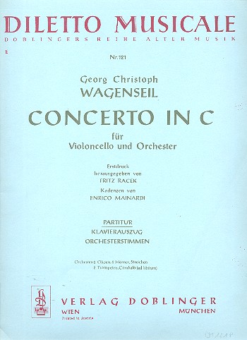 Konzert C-Dur für Violoncello  und Orchester  Partitur