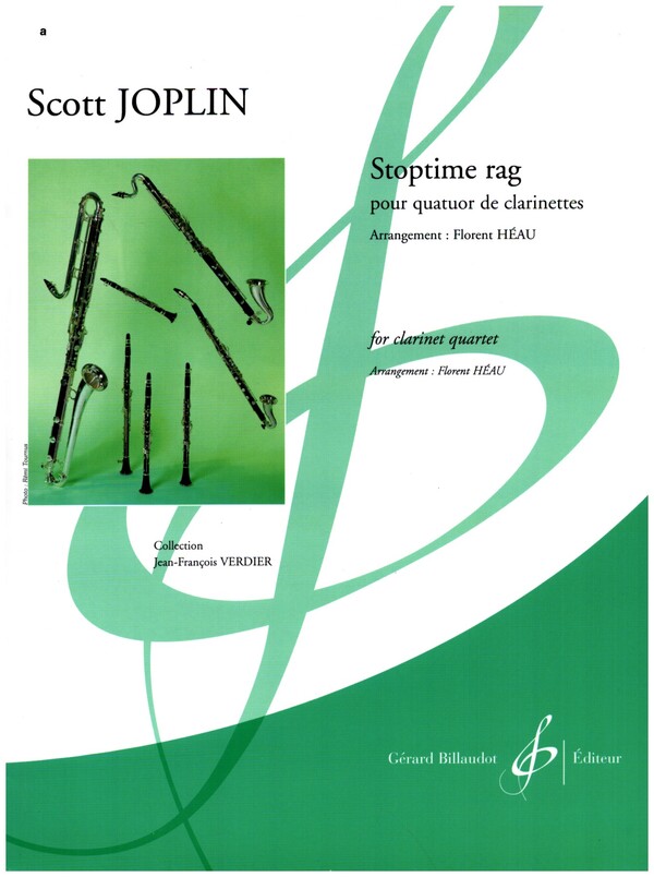 Stoptime rag pour  quatuor de clarinettes,  partition+parties