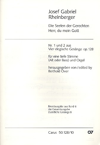 4 elegische Gesänge op.128 Band 1  für tiefe Stimme und Orgel  