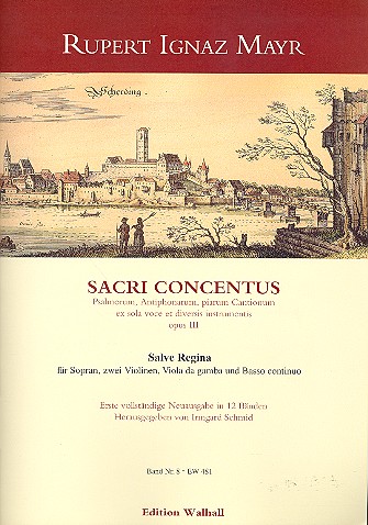 Salve Regina  für Sopran, 2 Violinen, Viola da gamba und Bc  Partituren und Stimmen Sacri Concentus op.3 Band 8