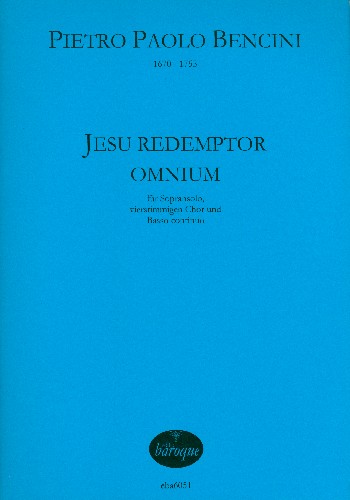Jesu Redemptor omnium für Sopran,  gem Chor und Bc.  Partitur