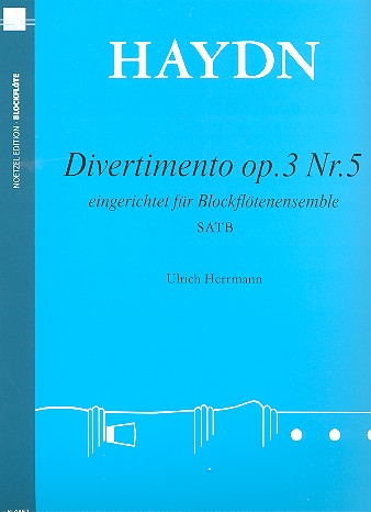Divertimento op.3,5 für 4 Blockflöten (SATB)&nbsp;&nbsp;Partitur und Stimmen&nbsp;&nbsp;Herrmann, Ulrich, ed