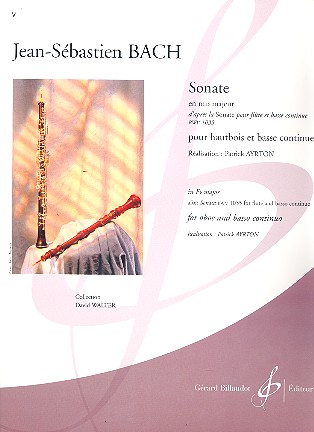 Sonate mib majeur BWV1035&nbsp;&nbsp;pour hautbois et bc&nbsp;&nbsp;Ayrton, P., arr.