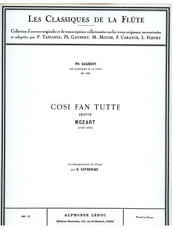 Ariette du Cosi fan tutte&nbsp;&nbsp;pour flute et piano&nbsp;&nbsp;