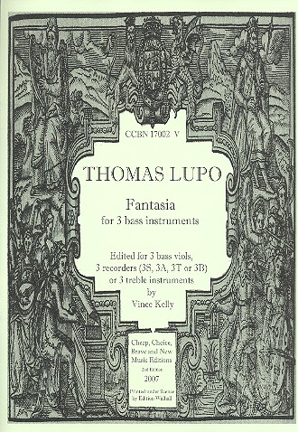 Fantasia&nbsp;&nbsp;for 3 bass viols, recorders, bass or treble instruments&nbsp;&nbsp;score and parts