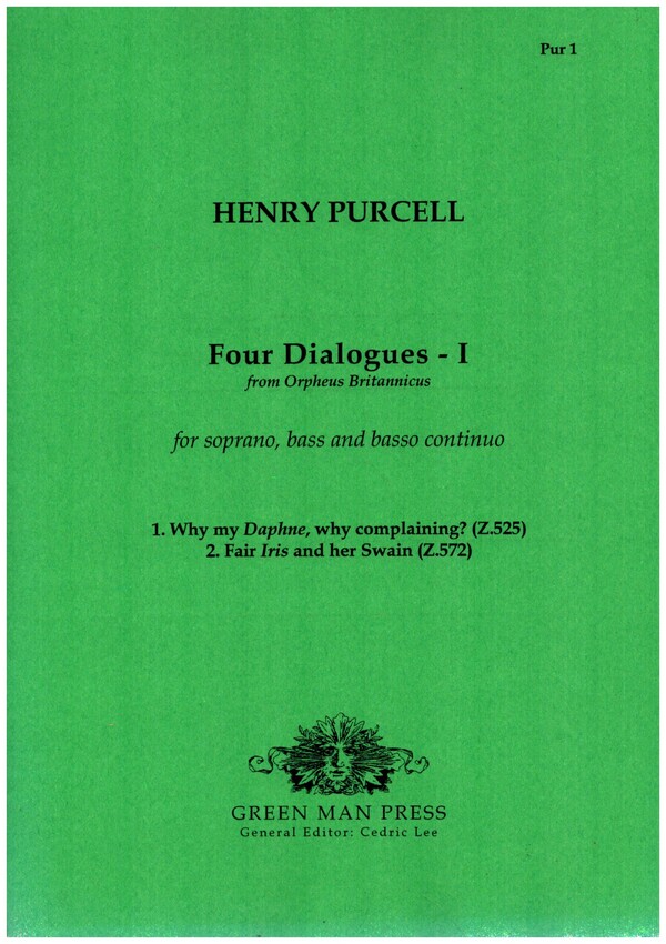 4 dialogues vol.1 for soprano, bass&nbsp;&nbsp;and bc,  parts&nbsp;&nbsp;from Orpheus Britannicus