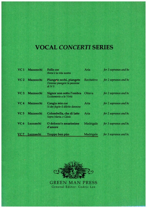 Troppo ben puo questo tiranno&nbsp;&nbsp;for 3 sopranos and bc,  parts&nbsp;&nbsp;Madrigal