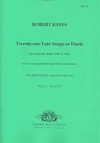 21 lute-songs or duets vol.1 (no.1-7)&nbsp;&nbsp;for soprano, bass, lute and viol&nbsp;&nbsp;(Keyboard ad lib),  parts