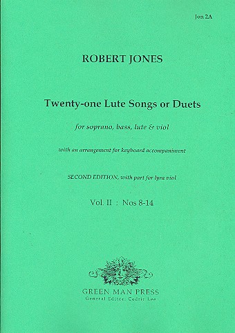 21 lute-songs or duets vol.2 (no.8-14)&nbsp;&nbsp;for soprano, bass, lute and viol&nbsp;&nbsp;(Keyboard ad lib),  parts