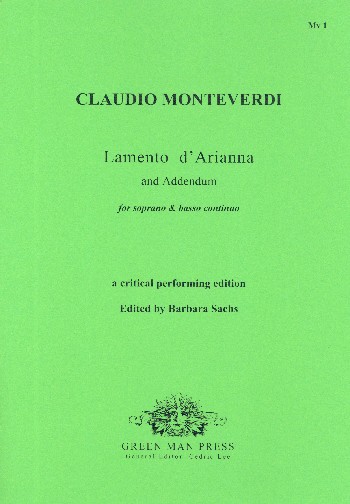 Lamento d'Arianna  (and Addendum)&nbsp;&nbsp;for soprano and bc&nbsp;&nbsp;
