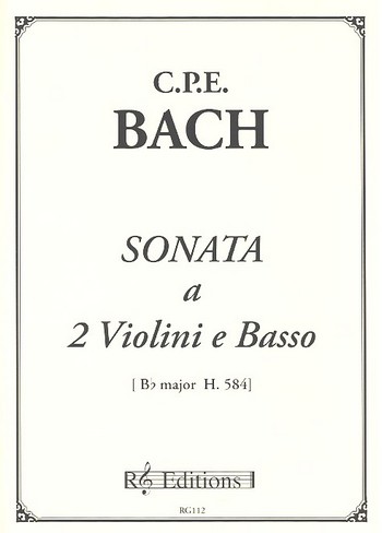 Sonata Bb major H.584  a 2 violini e basso,  parti  