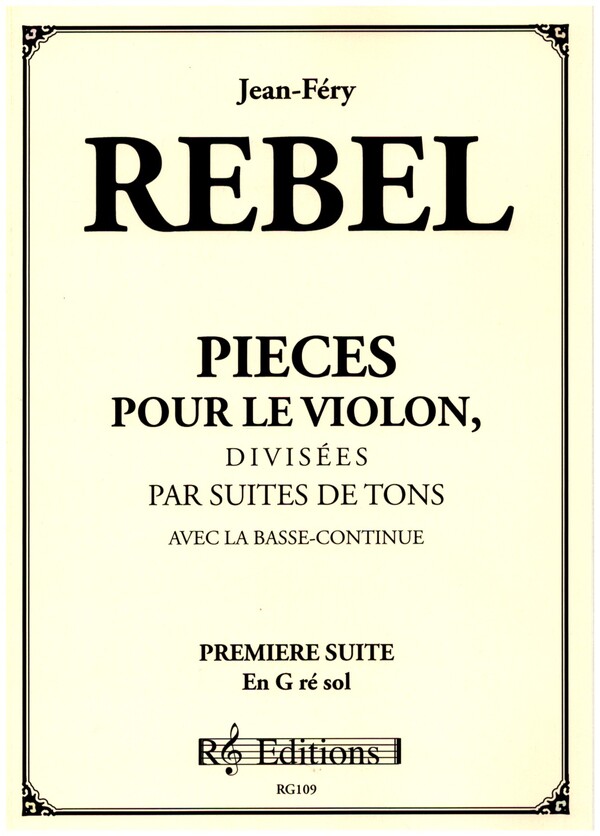 Premiere suite en G  pour le violon avec la basse continue,  parties