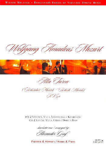 Alla Turca KV331 für 2 Violinen, Viola&nbsp;&nbsp;und Violoncello (Kontrabass)&nbsp;&nbsp;Partitur und Stimmen