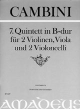 Quintett B-Dur Nr.7 für 2 Violinen,  Viola und 2 Violoncelli  Partitur und Stimmen