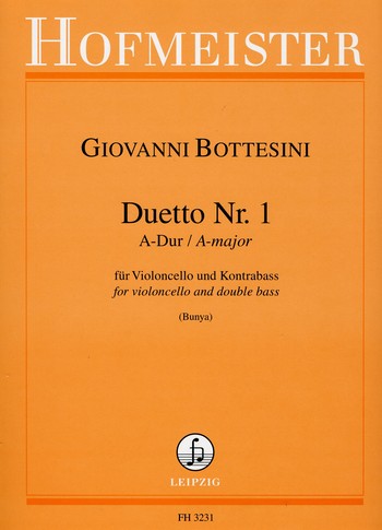 Duett A-Dur Nr.1  für Violoncello und Kontrabass  Partitur und Stimmen