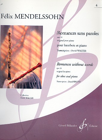 Romances sans paroles op.53&nbsp;&nbsp;pour hautbois et piano&nbsp;&nbsp;Walter, David, ed+arr.