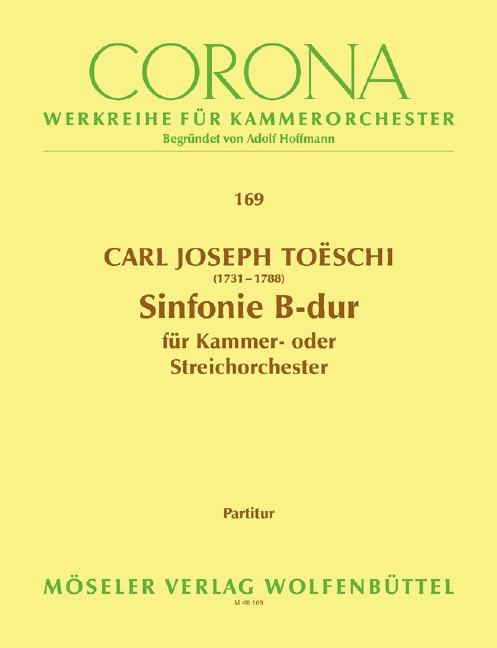 Sinfonie B-Dur  für Streichorchester (Kammerorchester)  Partitur