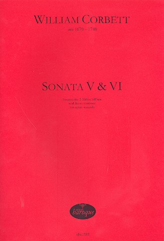 Sonata op.2,5 und op.2,6 für  2 Altblockflöten und Bc  
