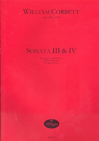Sonata op.2,3 und op.2,4 für  2 Altblockflöten und Bc  