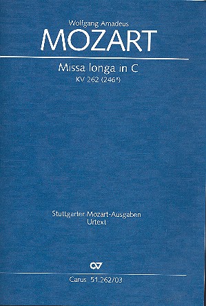 Missa longa C-Dur KV262&nbsp;&nbsp;für Soli, gem Chor und Orchester&nbsp;&nbsp;Klavierauszug
