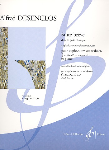 Suite brève dans le gout&nbsp;&nbsp;classique pour euphonium ou&nbsp;&nbsp;saxhorn en sib ou ut et piano