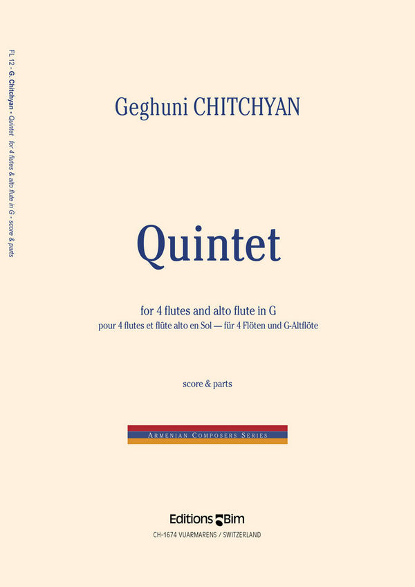 Quintett für 4 Flöten und Altflöte&nbsp;&nbsp;in G, Partitur+Stimmen&nbsp;&nbsp;