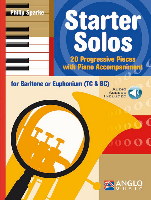 Starter Solos (+Online-Audio)  for baritone (euphonium) and piano (treble celf and bass clef)  