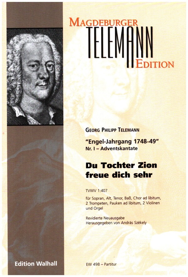 Du Tochter Zion freue dich sehr&nbsp;&nbsp;für Soli, 2 Trompeten, 2 Violinen und Orgel, Chor und Pauken ad lib&nbsp;&nbsp;Partitur