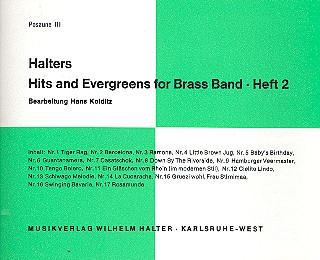 Halters Hits and Evergreens Band 2:&nbsp;&nbsp;für Blasorchester&nbsp;&nbsp;Posaune 3 in C