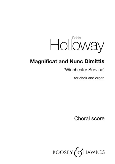Magnificat and Nunc Dimittis&nbsp;&nbsp;for mixed chorus and organ&nbsp;&nbsp;choral score