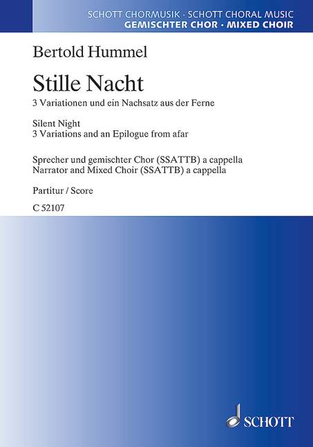 Stille Nacht&nbsp;&nbsp;für Sprecher und gemischter Chor (SSATTB) a cappella&nbsp;&nbsp;Partitur