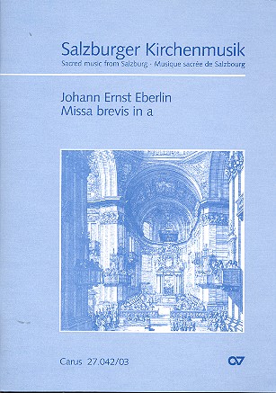 Missa brevis a-Moll für  gem Chor, 2 Violinen, Bc., und 3 Posaunen  Partitur (dt)