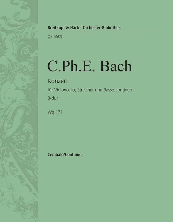 Konzert B-Dur Wq171  für Violoncello, Streicher und Bc  Cembalo
