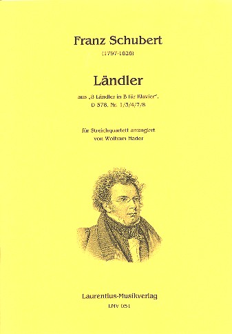 Ländler D378 (Auswahl) für Klavier  für Streichquartett  Partitur und Stimmen
